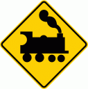 Railway Crossing sign for New Zealand